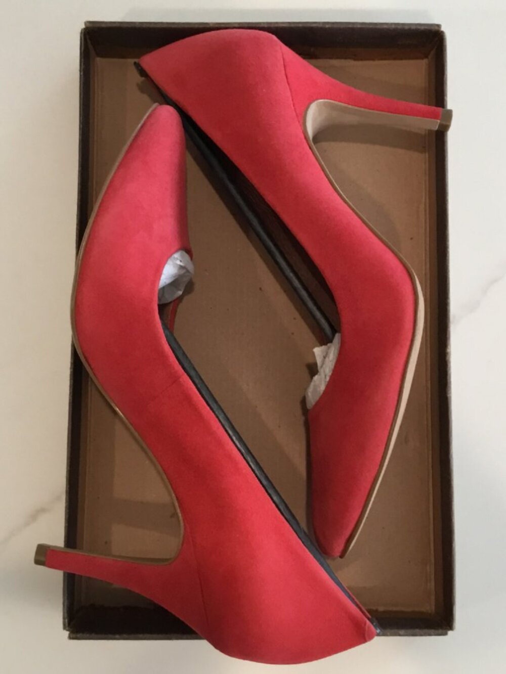 ✨ Corso Como Scarlet Red Suede Heels Sz 10 ✨